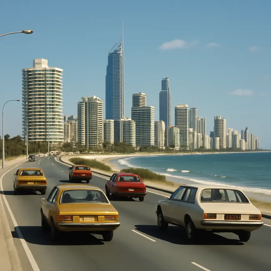 sample image of cars on highway at front of city for topic about car finance gold coast