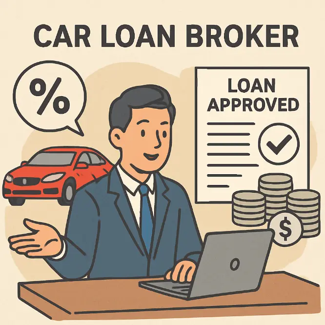 car loan broker concept illustration