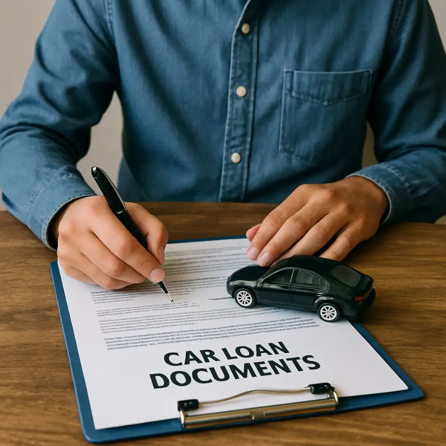 sample photo of a desk with papers about car loan for topic on car finance gold coast