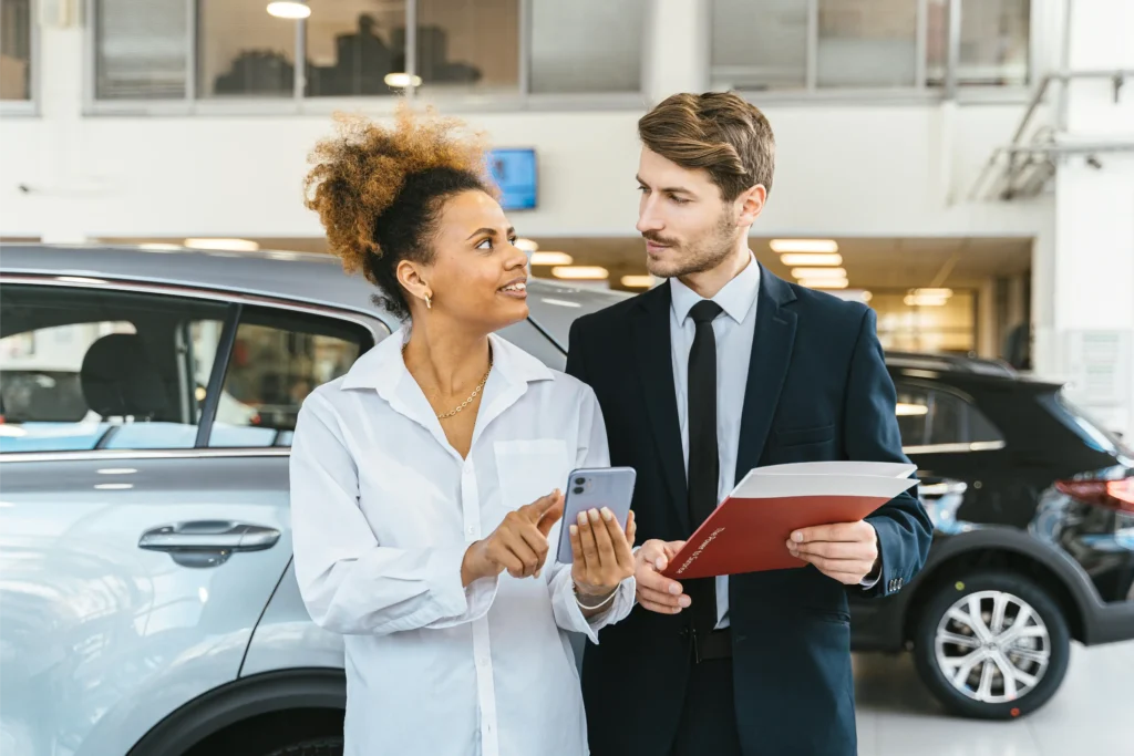 image of a woman applying for car loan in 2026
