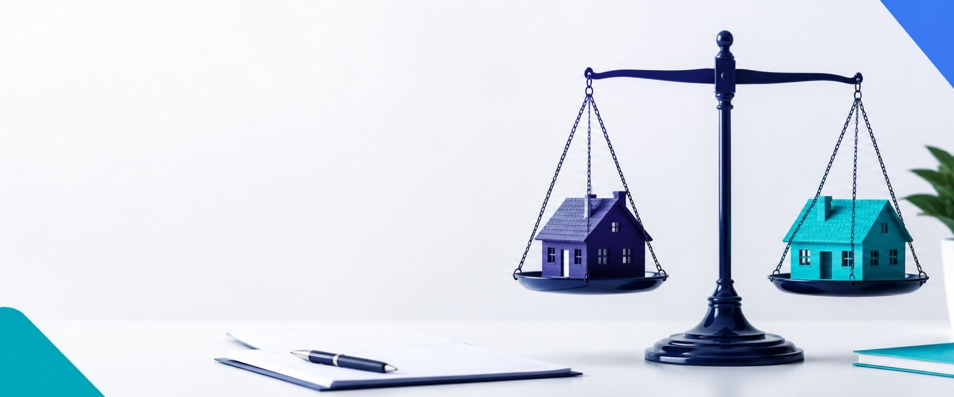 Fixed Rate Home Loan - two house models weighing fixed against variable
