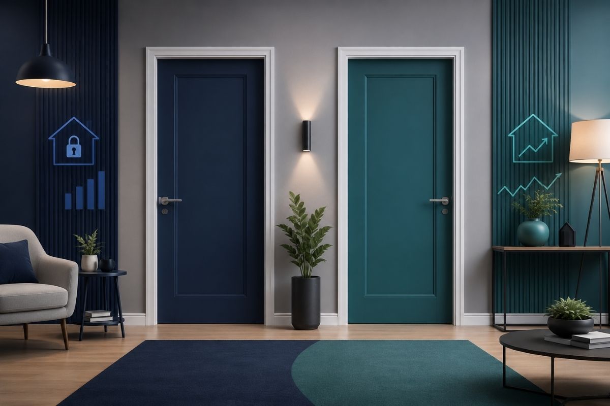 Split Home Loan - two house models weighing fixed against variable