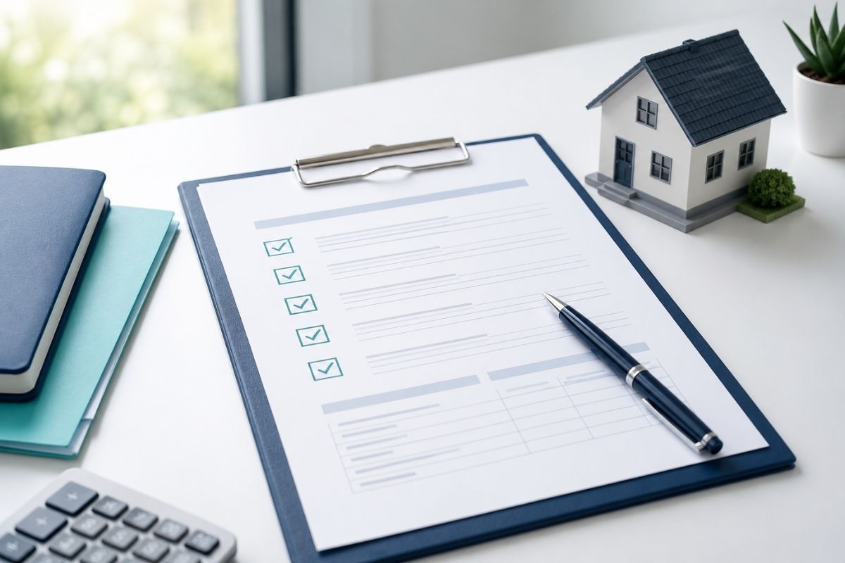 Documents for Mortgage - payslips, bank statements and identification laid out