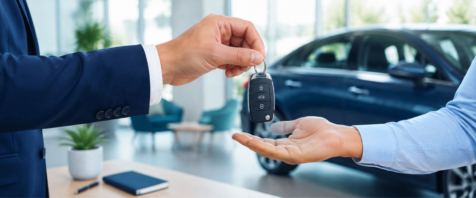 No Deposit Car Loan - a new car with keys and finance documents