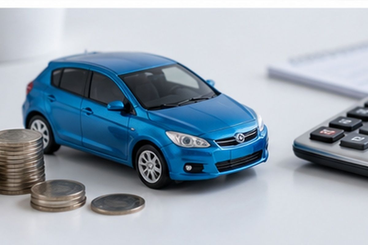 Second Hand Car Loan - a used car with finance paperwork and keys